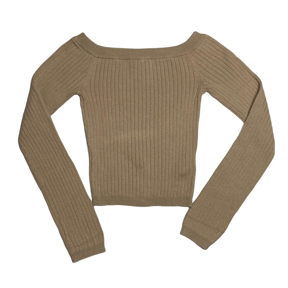 Forever 21 Wide Neck Long Sleeve Fitted Shirt